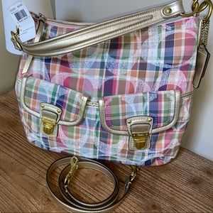 Coach pink Madras shoulder bag -NEW